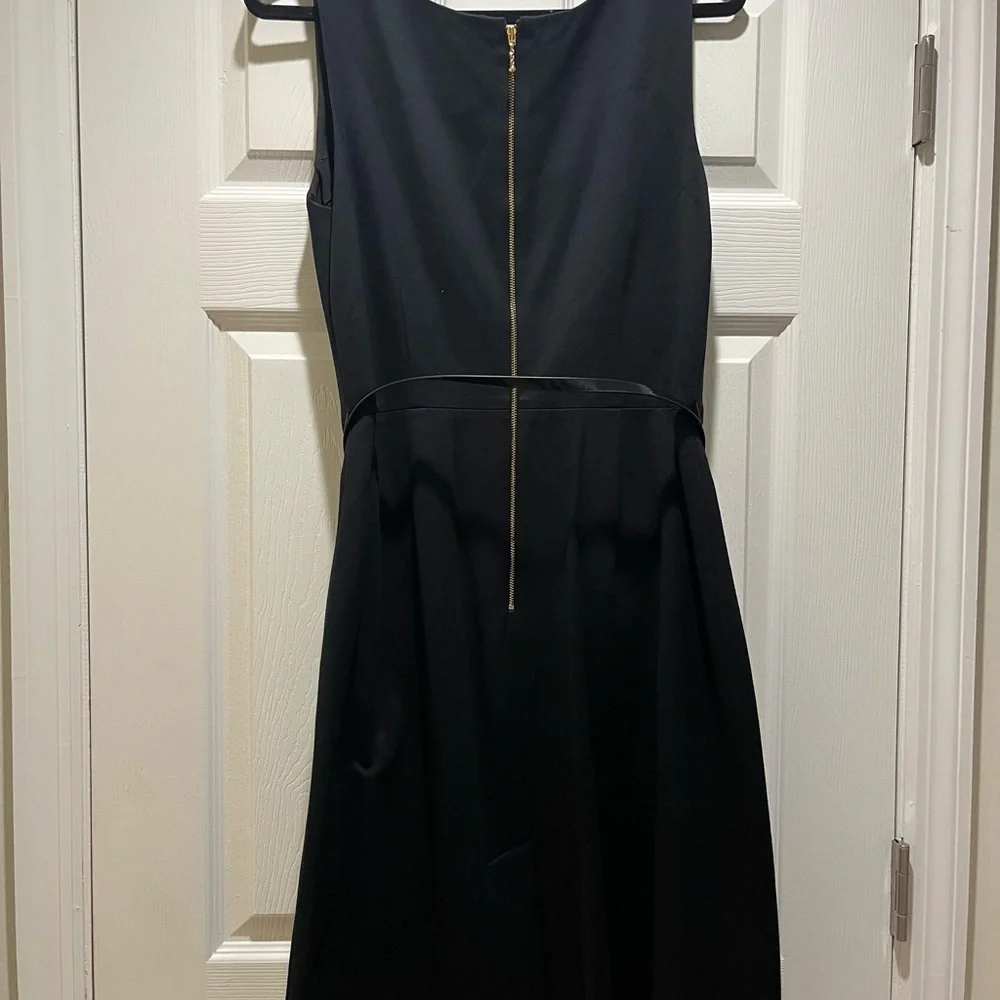 Kate Spade Black Pleated Sheath Midi Dress